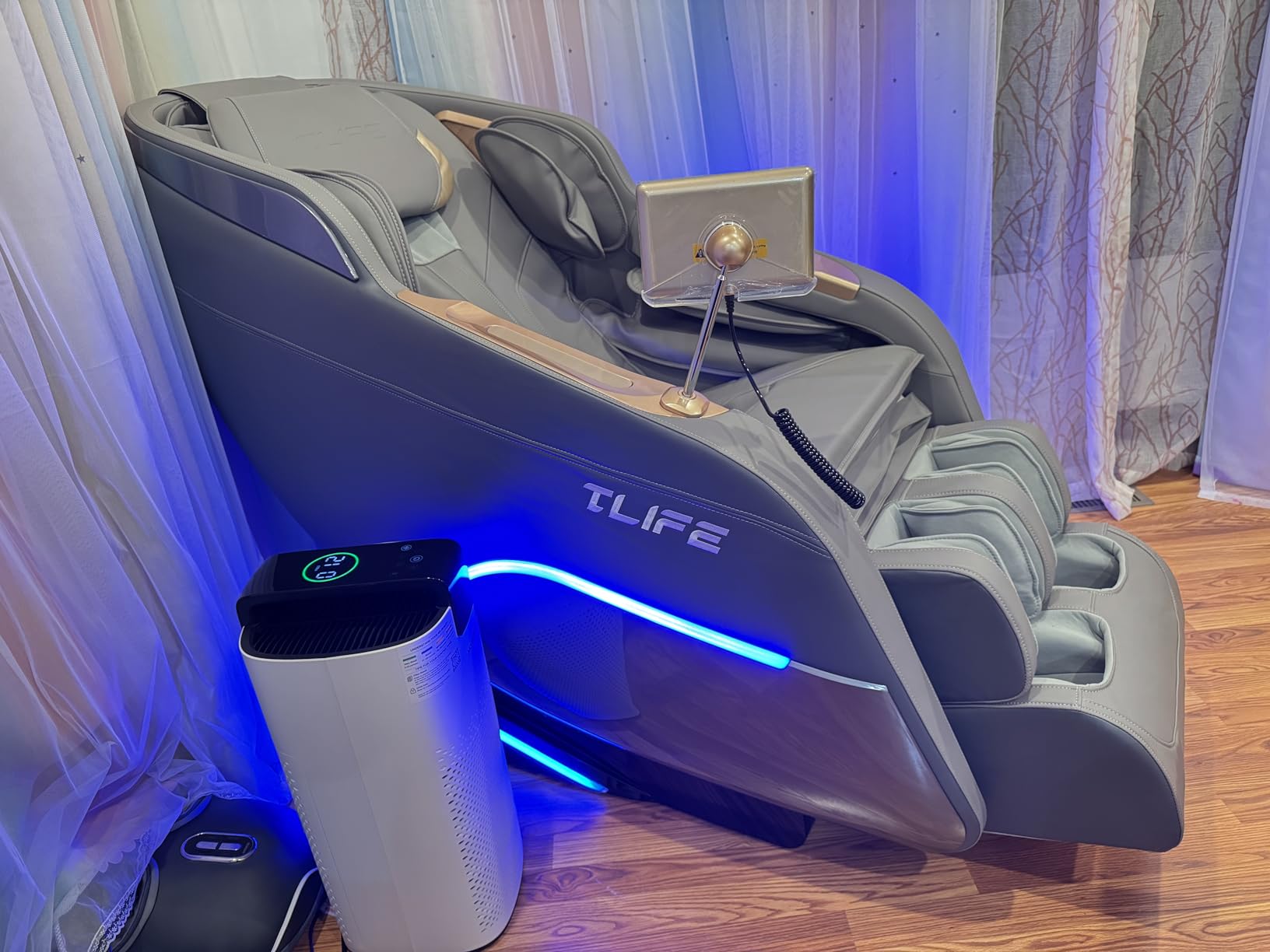 TLIFE Massage Chair Full Body 160° Zero Gravity SL-Track, 12 Modes, Grey | Full-Body Airbags, Body Scan, 6 Massage Techniques, Foot Roller, LCD Touchscreen, No Assembly, Lumbar & Calf Heat for Seniors customer photo 1