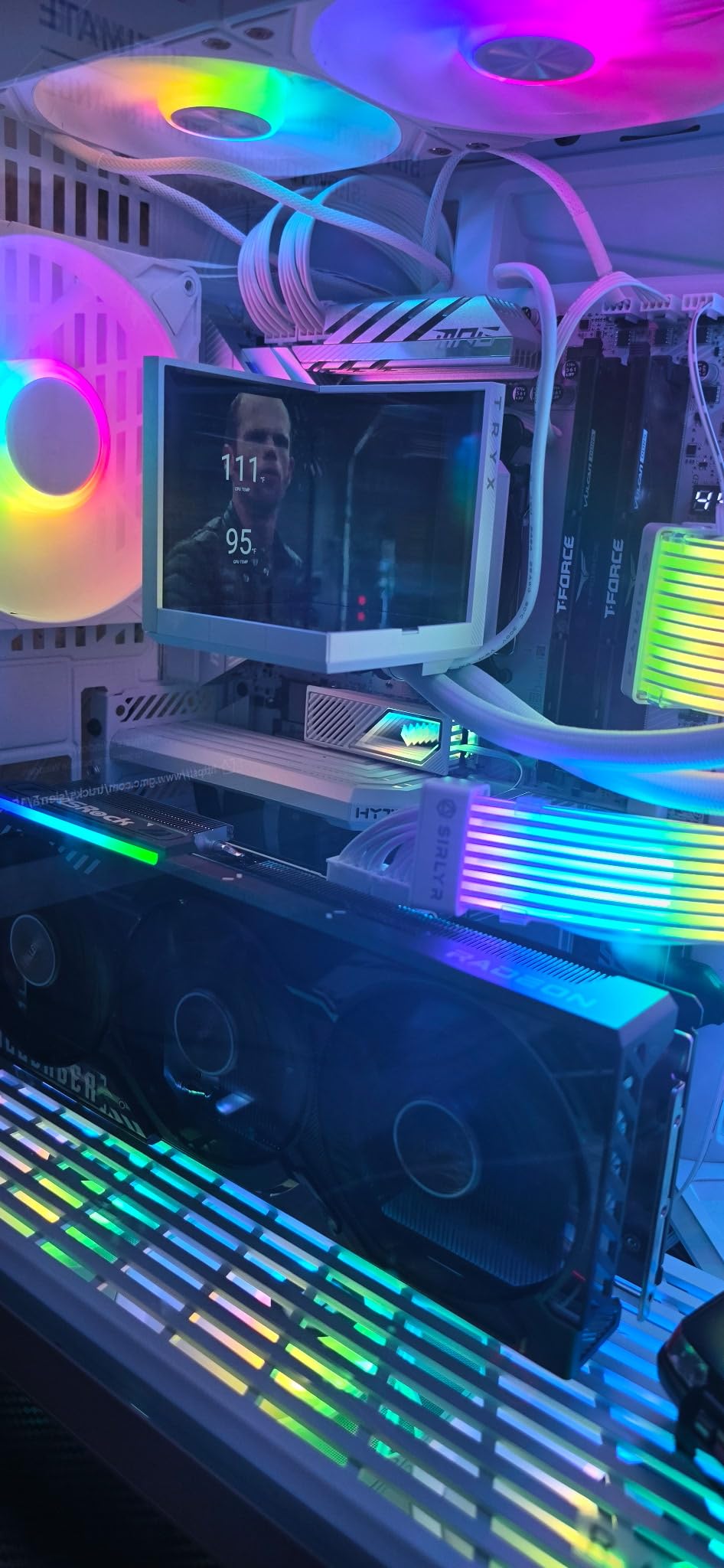 Y50 RGB Essential Aesthetic Gaming PC Case - 4 Included aRGB Fans (1x 120mm + 1x 360mm Reverse) - Dual Chamber ATX Desktop Chassis - Rear Connect Motherboard Compatible - Pitch Black customer photo 2