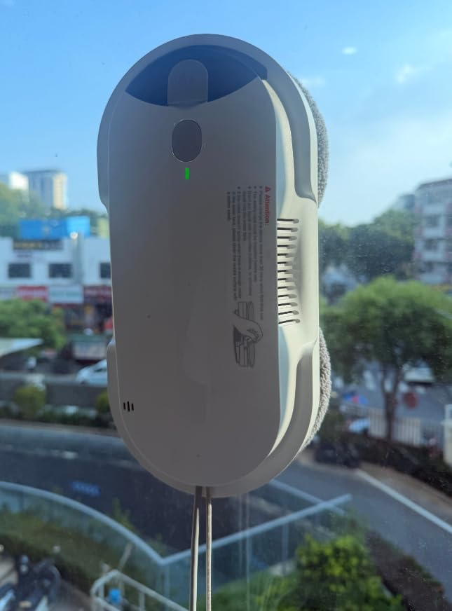 Window Cleaning Robot - Double Helix 4800-6400Pa Suction, (White), Dual Ultrasonic Spray, 85ml Tank, Edge Detection, Anti-Drop, 3 Cleaning Modes for Streak-Free Glass customer photo 1