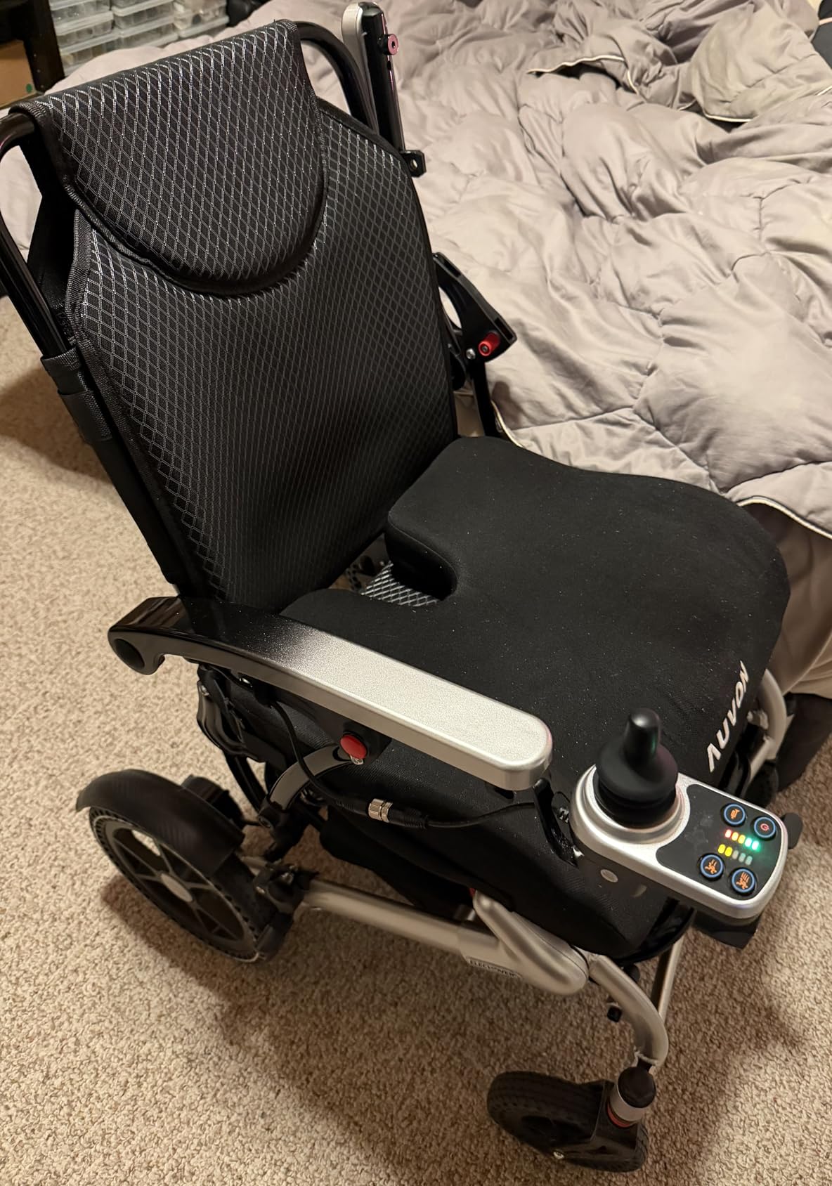 Lightweight Electric Wheelchair for Adults, Carbon Color, 30 MI | 36LBS Portable Motorized Wheelchair for Seniors, 500W Brushless Motor, Airline Approval, LED Lights customer photo 2