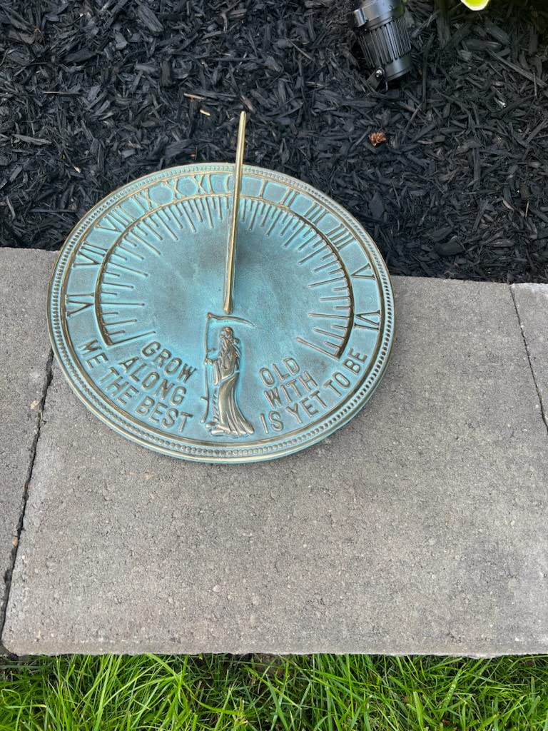 Rome RM2345 Brass Father Time Sundial with Verdigris Highlights customer photo 1