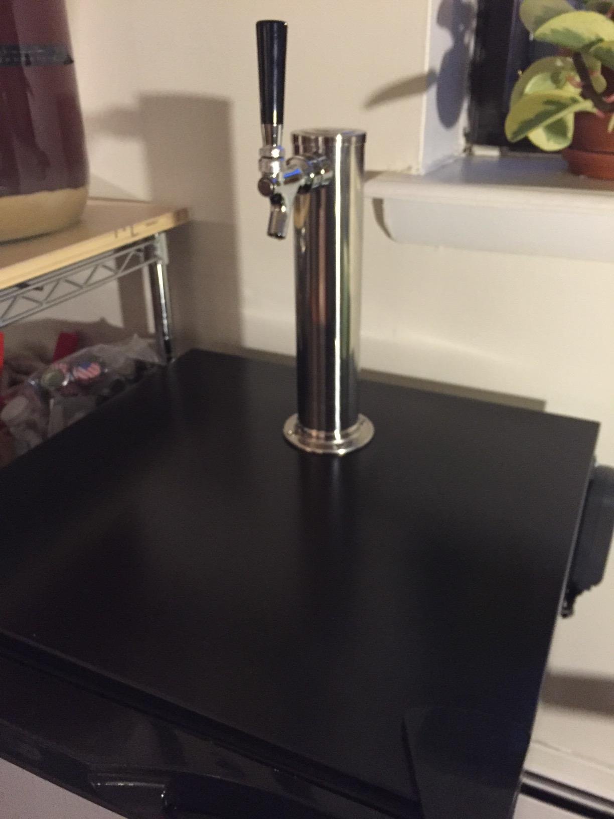 Single Tap Chrome Draft Beer Kegerator Tower - 2 1/2