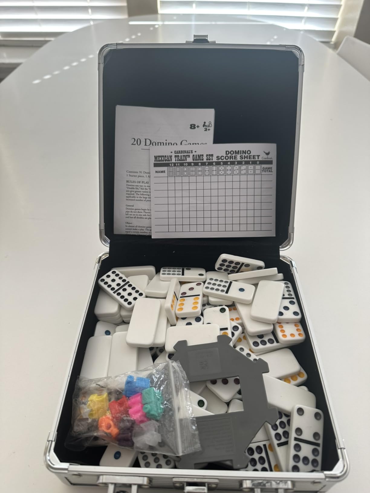 Spin Master Games Mexican Train Dominoes Set in Metal Case Classic Game customer photo 1