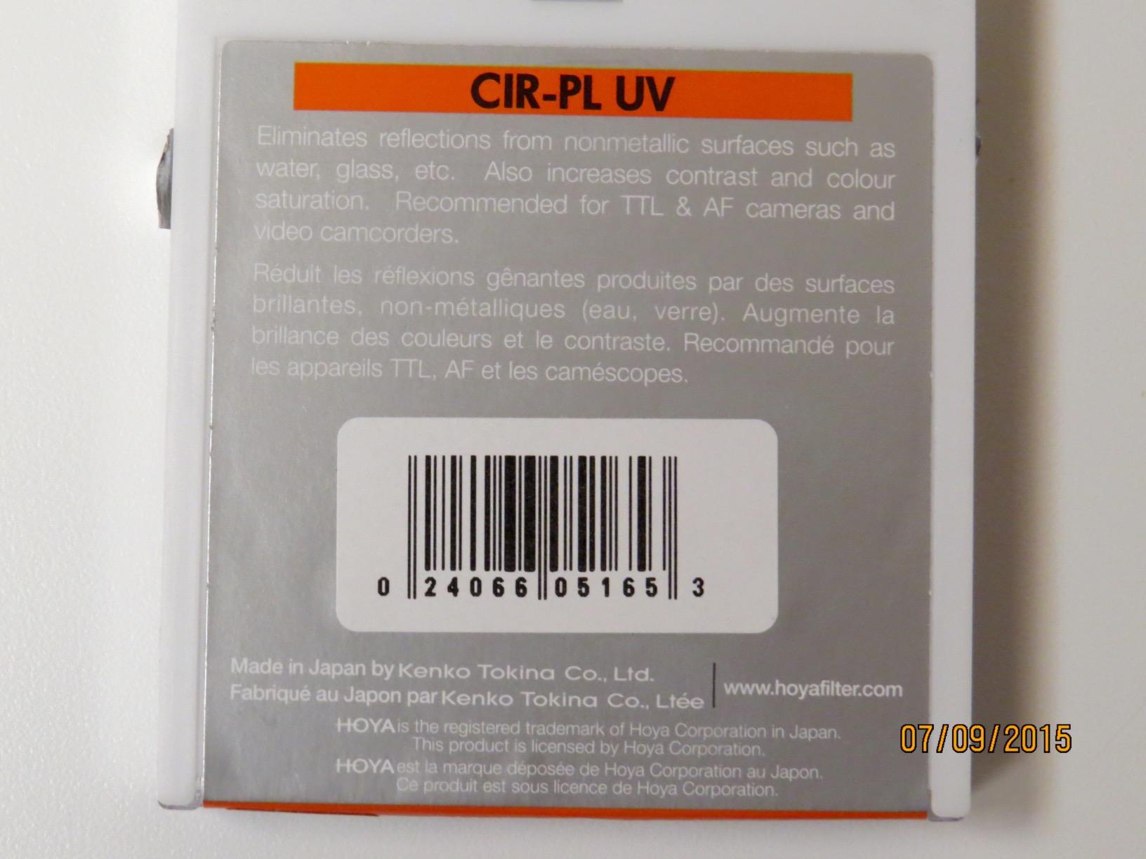 Hoya 67mm Circular Polarizing and UV HRT Screw-in Filter customer photo 2