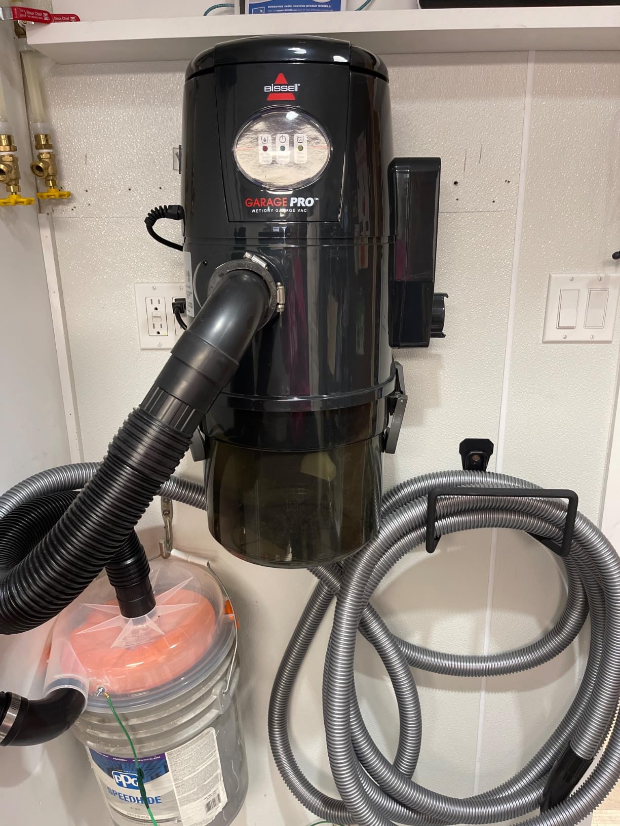 Bissell Garage Pro Wall-Mounted Wet Dry Vacuum/Blower, 18P03 | Auto tool kit included; wall-mount saves floor space; wet/dry blower for garage & vehicle detailing customer photo 2