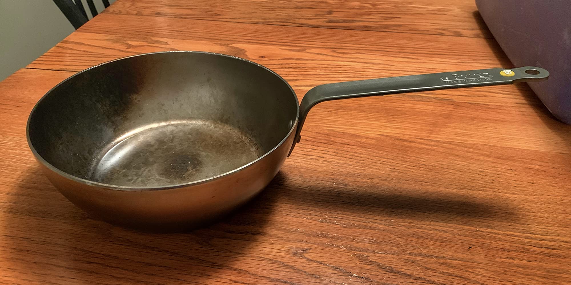 de Buyer MINERAL B Carbon Steel Country Fry Pan - 12.5” Diameter, 8.9” Cooking Surface - Ideal for Sauteing, Simmering, Deep & Stir Frying, One-Pan Meals - Naturally Non-Stick Finish - Made in France customer photo 1