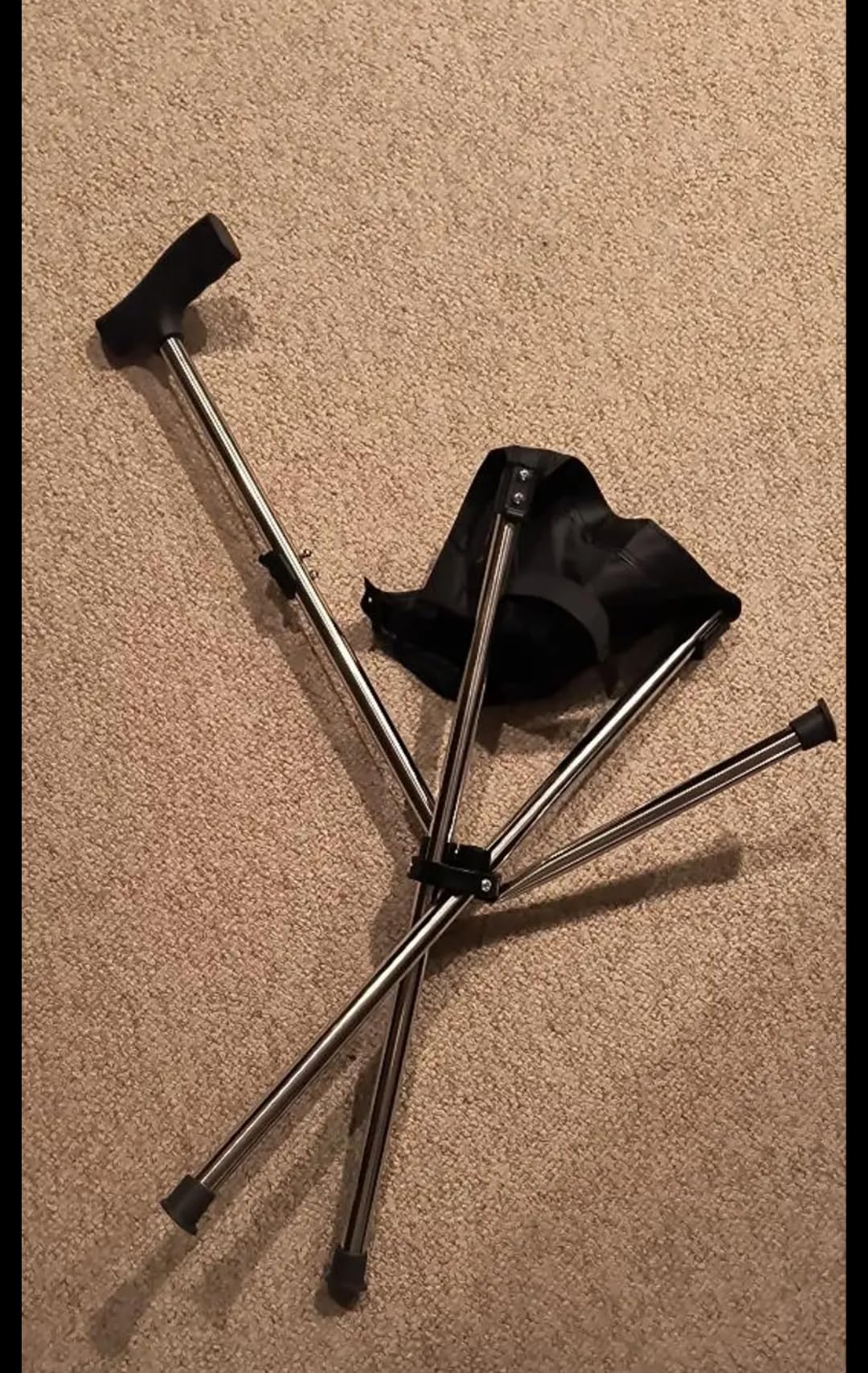 Drive Medical Adjustable Lightweight Folding Cane with Seat, Black customer photo 1