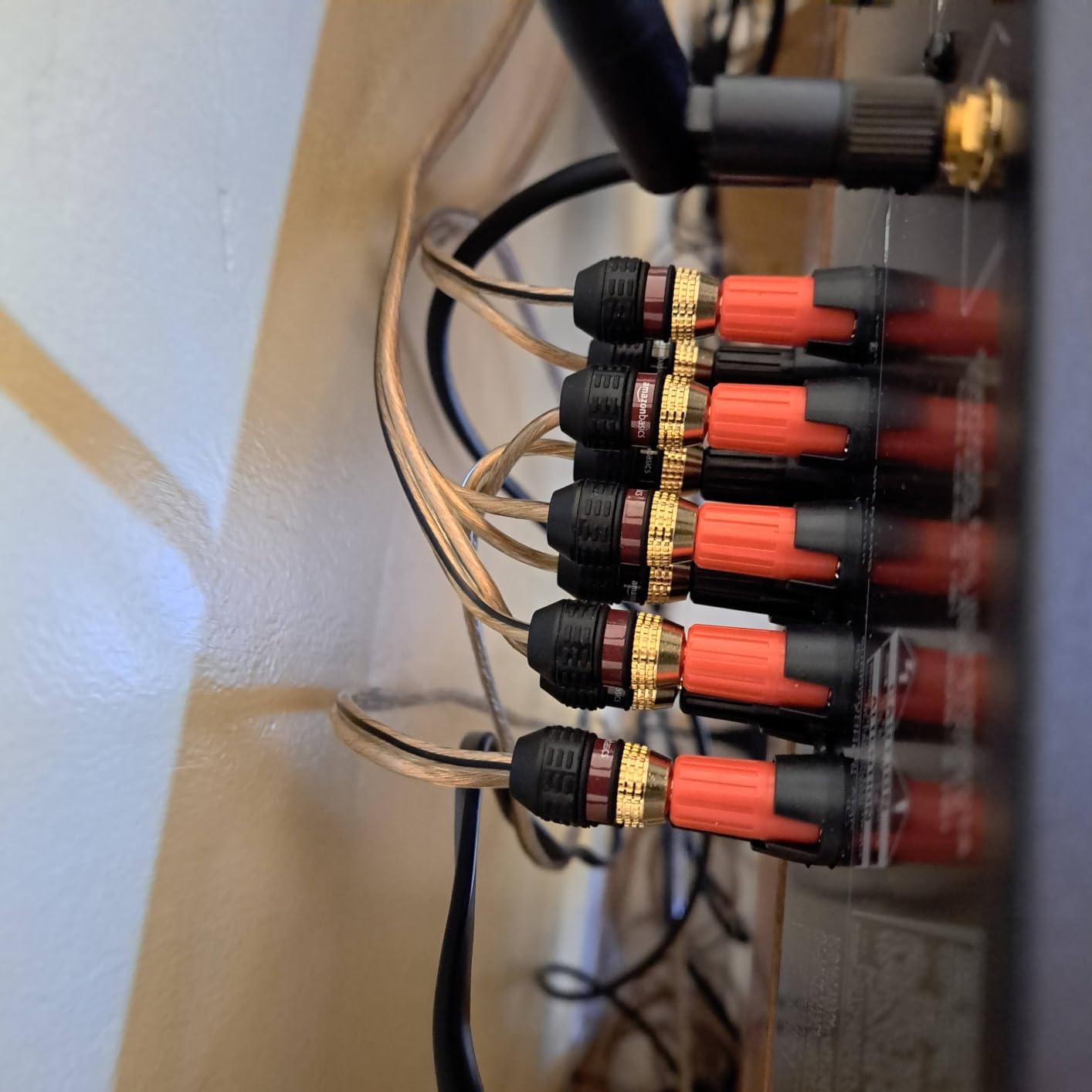 Amazon Basics 16-Gauge Speaker Wire Cable, Polarity Marked, 50 feet, Transparent customer photo 2