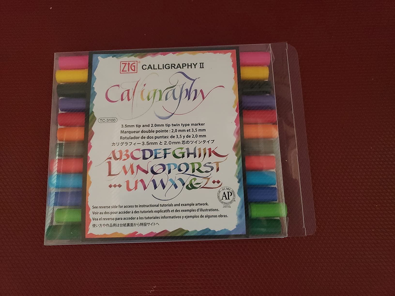 Kuretake ZIG Calligraphy Marker Pens, 12 Colors set, 2mm & 3.5mm Dual Tip Markers, for Writing & Hand Lettering, for Professional, Beginner, Water-based dye ink, Made in Japan customer photo 2