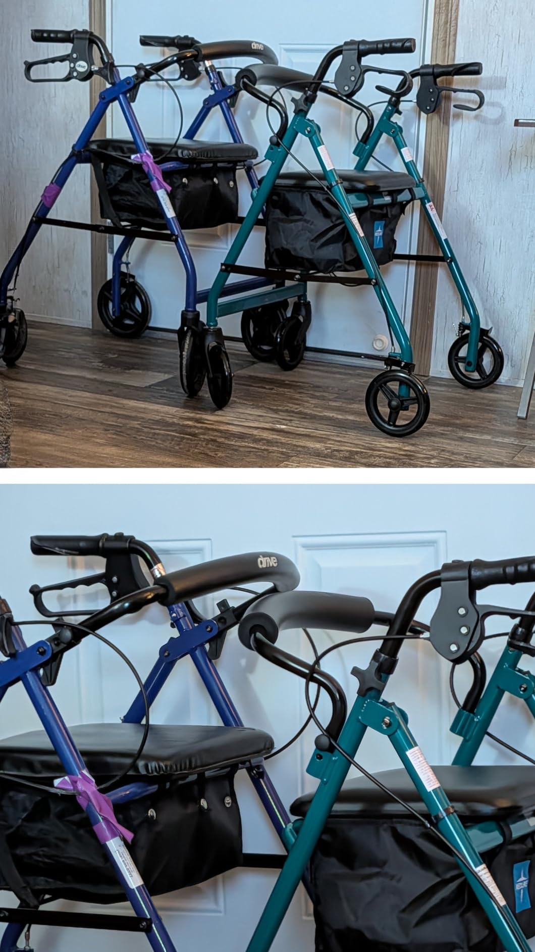 Medline Aluminum Rollator Walker with Seat, Purple, 250 lb. Weight Capacity, Lightweight, 6” Wheels, Foldable, Adjustable Handles, Rolling Walker for Seniors customer photo 1