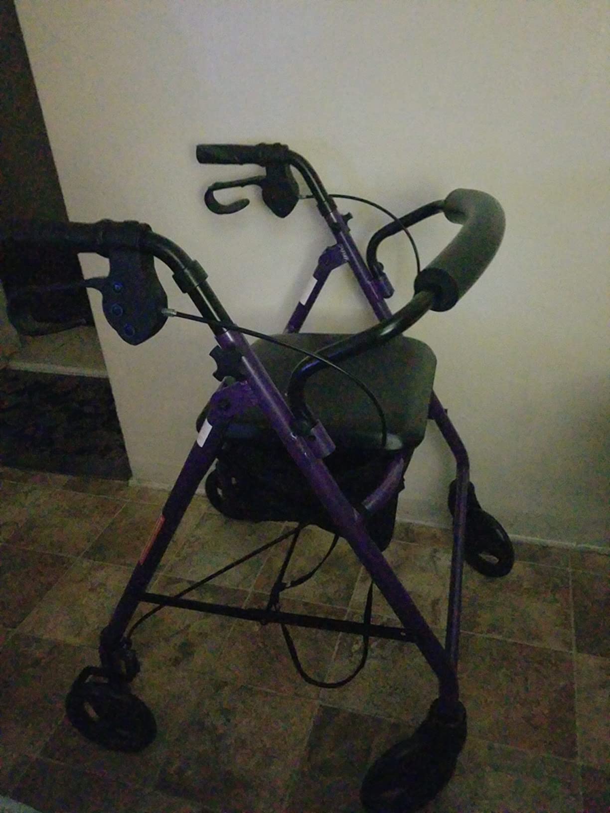 Medline Aluminum Rollator Walker with Seat, Purple, 250 lb. Weight Capacity, Lightweight, 6” Wheels, Foldable, Adjustable Handles, Rolling Walker for Seniors customer photo 2