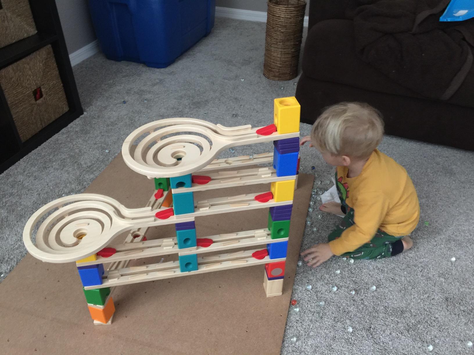 Hape Wooden Quadrilla Marble Run Vertigo Construction with Instruction| 134-PIECE STEM Educational Learning Toys for Kids customer photo 2