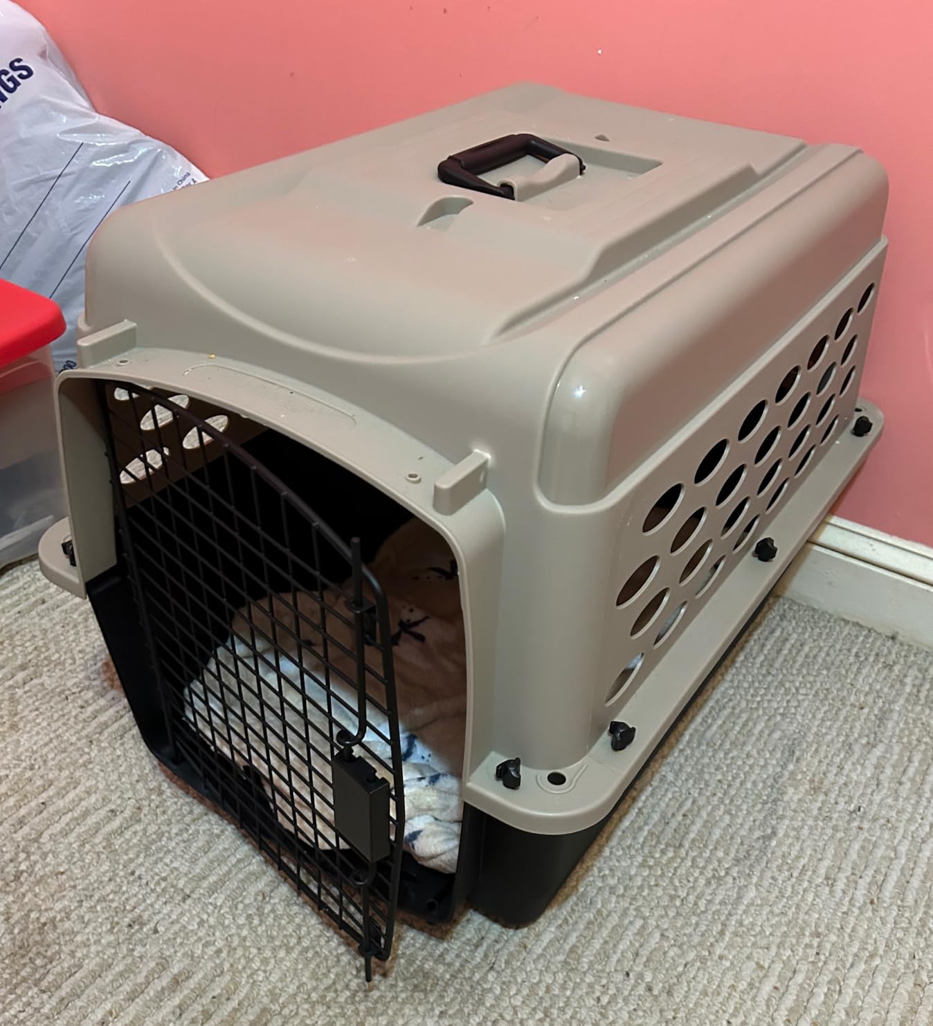 Petmate Vari Dog Kennel, Carrier for Large Dogs, 40in, Taupe and Black customer photo 1