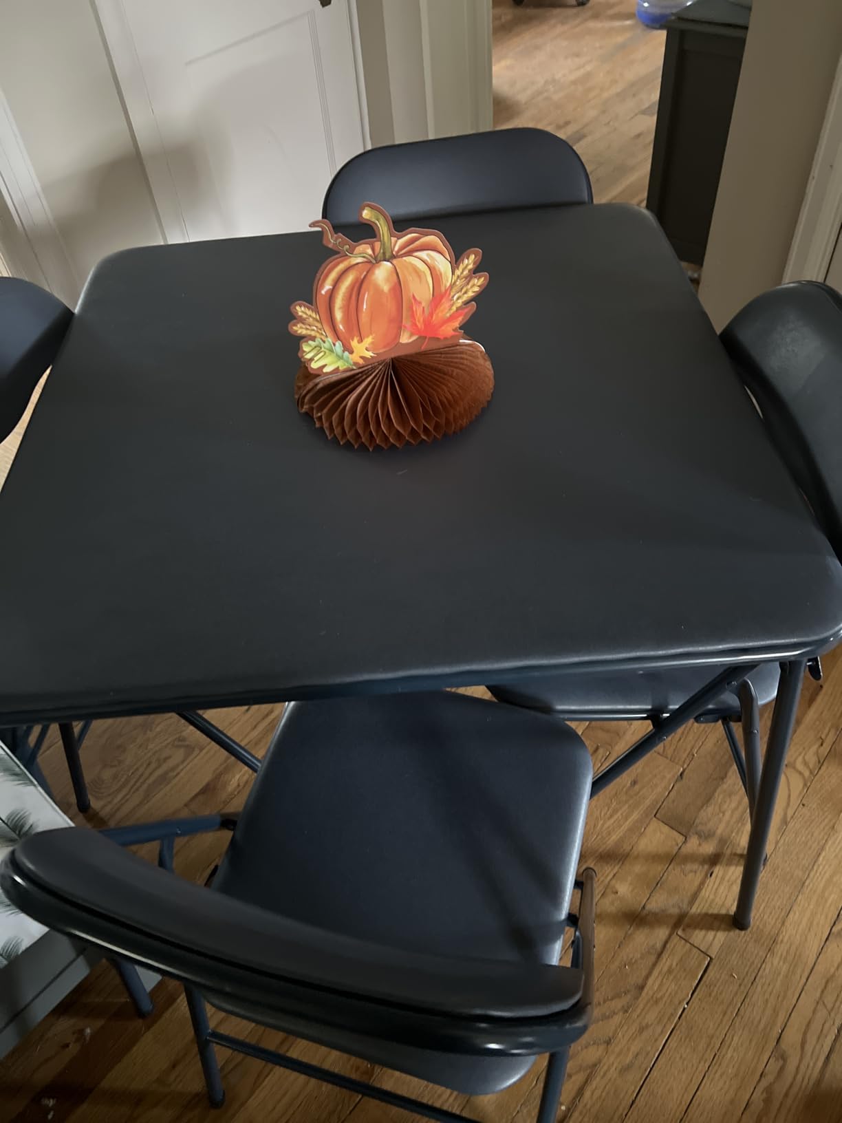 Flash Furniture Madison 5-Piece Folding Card Table and Chair Set, Black customer photo 2