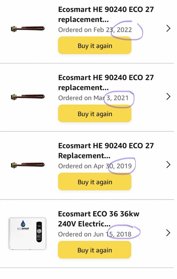 Ecosmart ECO 36 36kw 240V Electric Tankless Water Heater, White customer photo 1