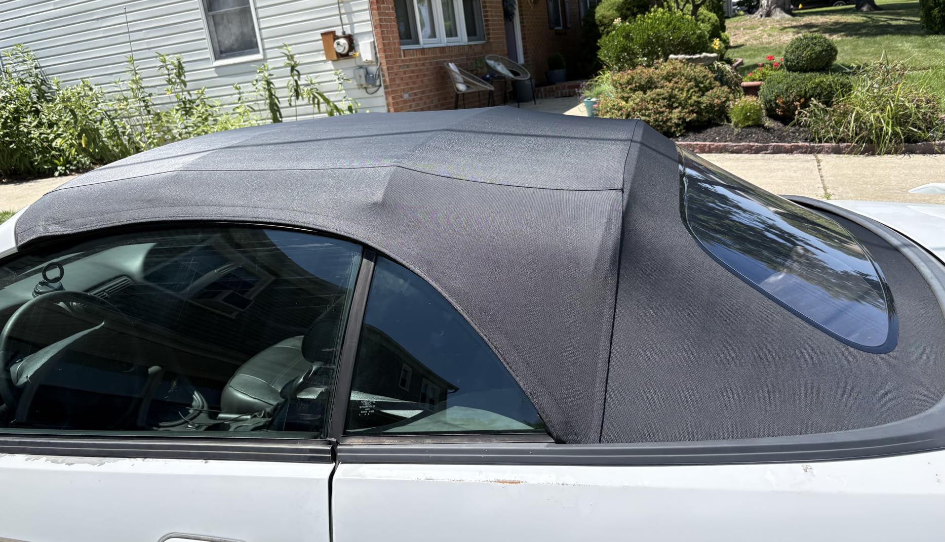 Sierra Auto Tops Replacement Convertible Soft Top with Heavy Gauge Pressed Plastic Window, fits Ford Mustang models 1994-2004, Premium Grade Sailcloth Vinyl, Black customer photo 1