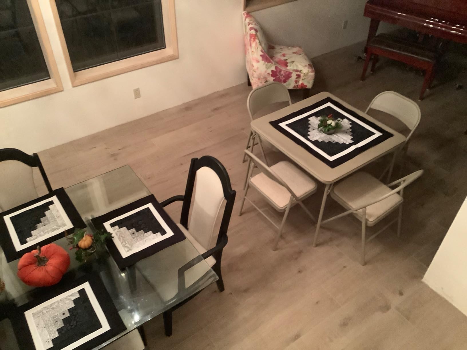 Sudden Comfort 5 Piece 34 x 34 Inch Square Folding Dining Card Table, Tan customer photo 1