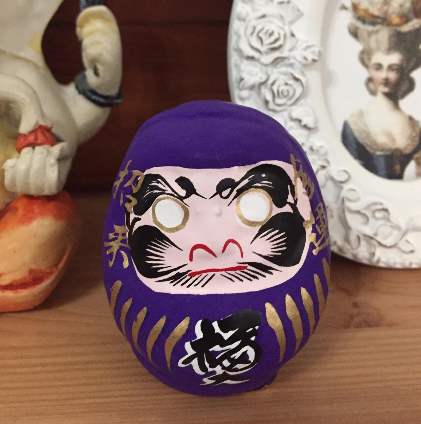 Kotobuki Enlightenment Daruma Collectible Figurine, Small, Purple customer photo 1