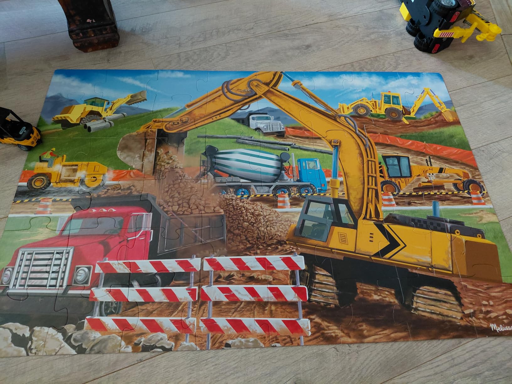 Melissa & Doug Building Site Floor Puzzle, 48 pc Jumbo Jigsaw Puzzle, Educational Screen Free Activity for Toddler, Preschoolers and Kids Ages 3+ (2 x 3 Feet) - FSC Certified customer photo 1