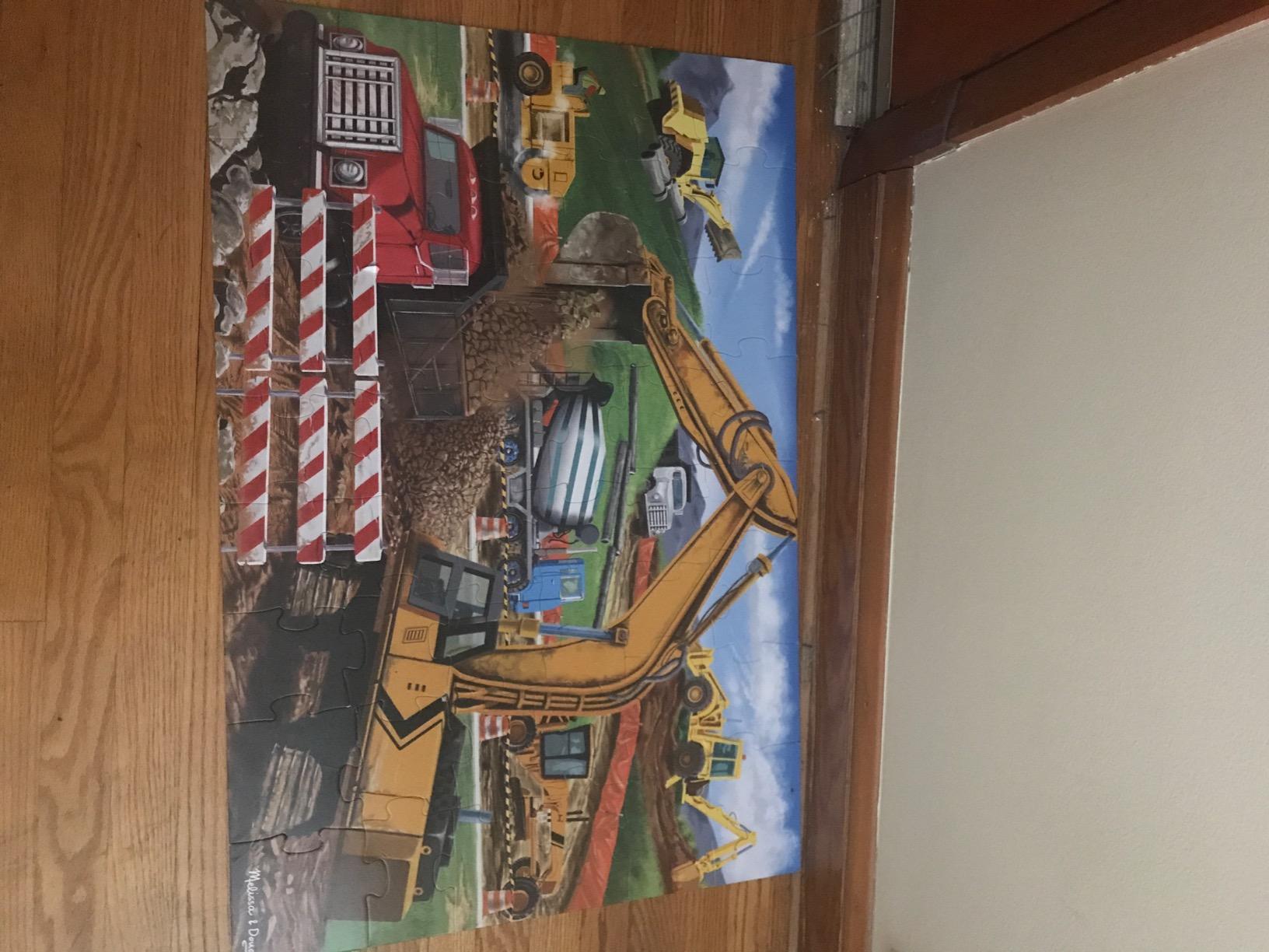 Melissa & Doug Building Site Floor Puzzle, 48 pc Jumbo Jigsaw Puzzle, Educational Screen Free Activity for Toddler, Preschoolers and Kids Ages 3+ (2 x 3 Feet) - FSC Certified customer photo 2
