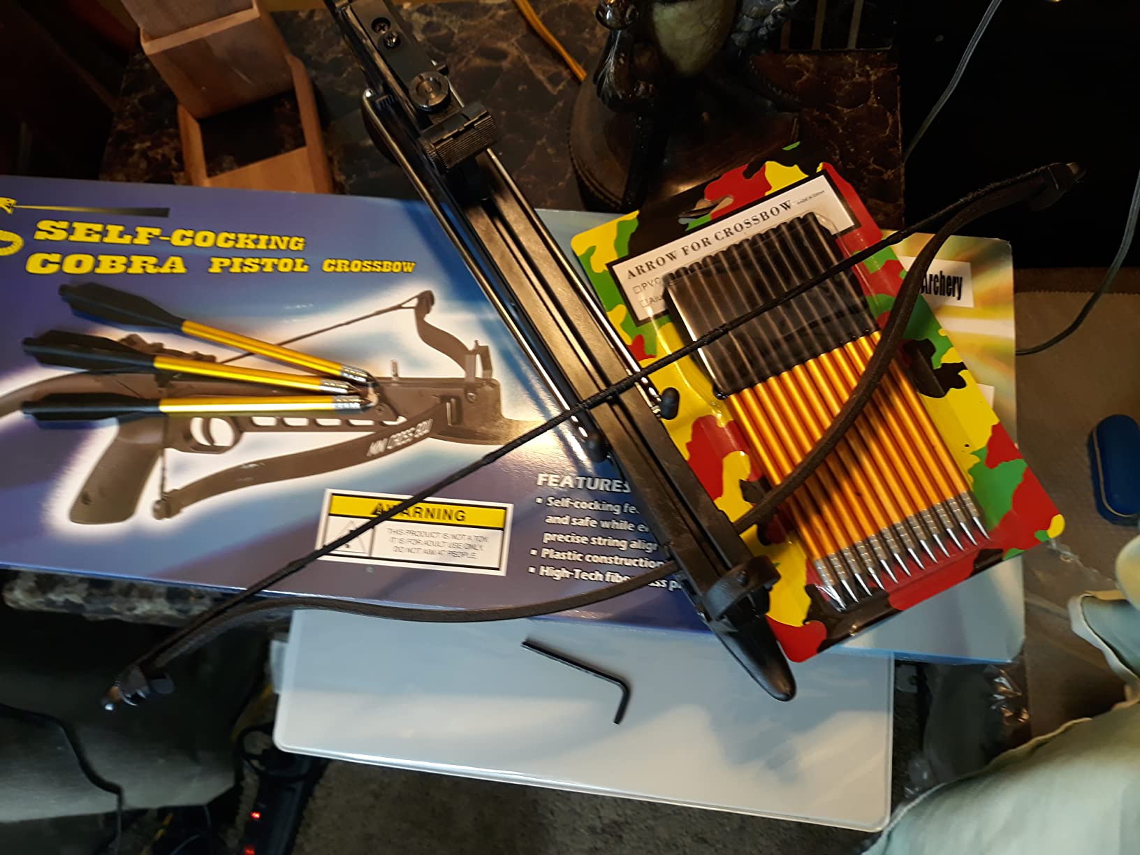 Crossbow Self-Cocking 80 Lbs with Adjustable Sight and Total of 27 Aluminim Arrow Bolt Set customer photo 1