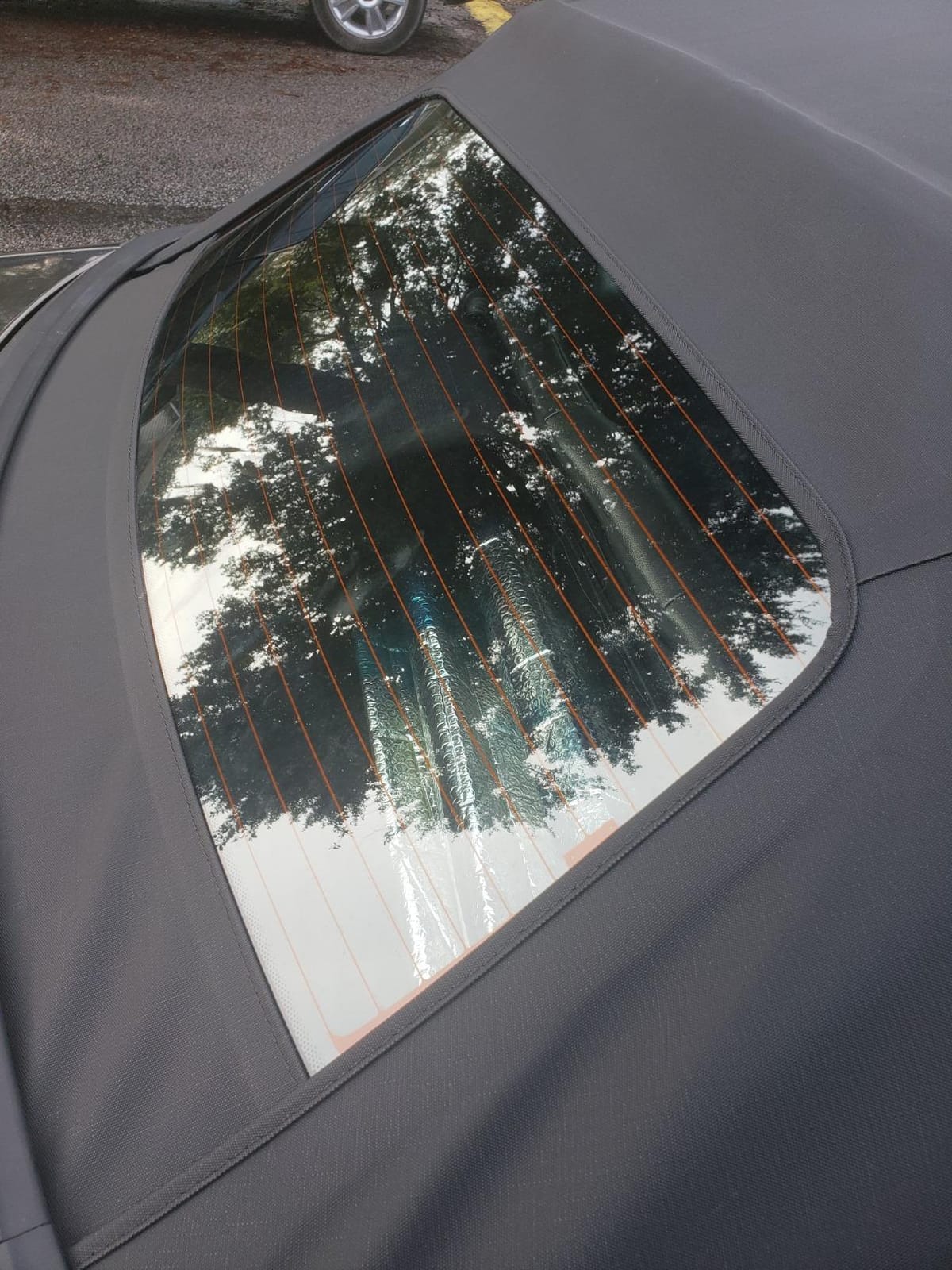 Convertible Soft Top Replacement for 1994-2004 Mustang, Complete Convertible Top Combo With Heated Glass Rear Window, Sailcloth Vinyl OEM Style, Black customer photo 1