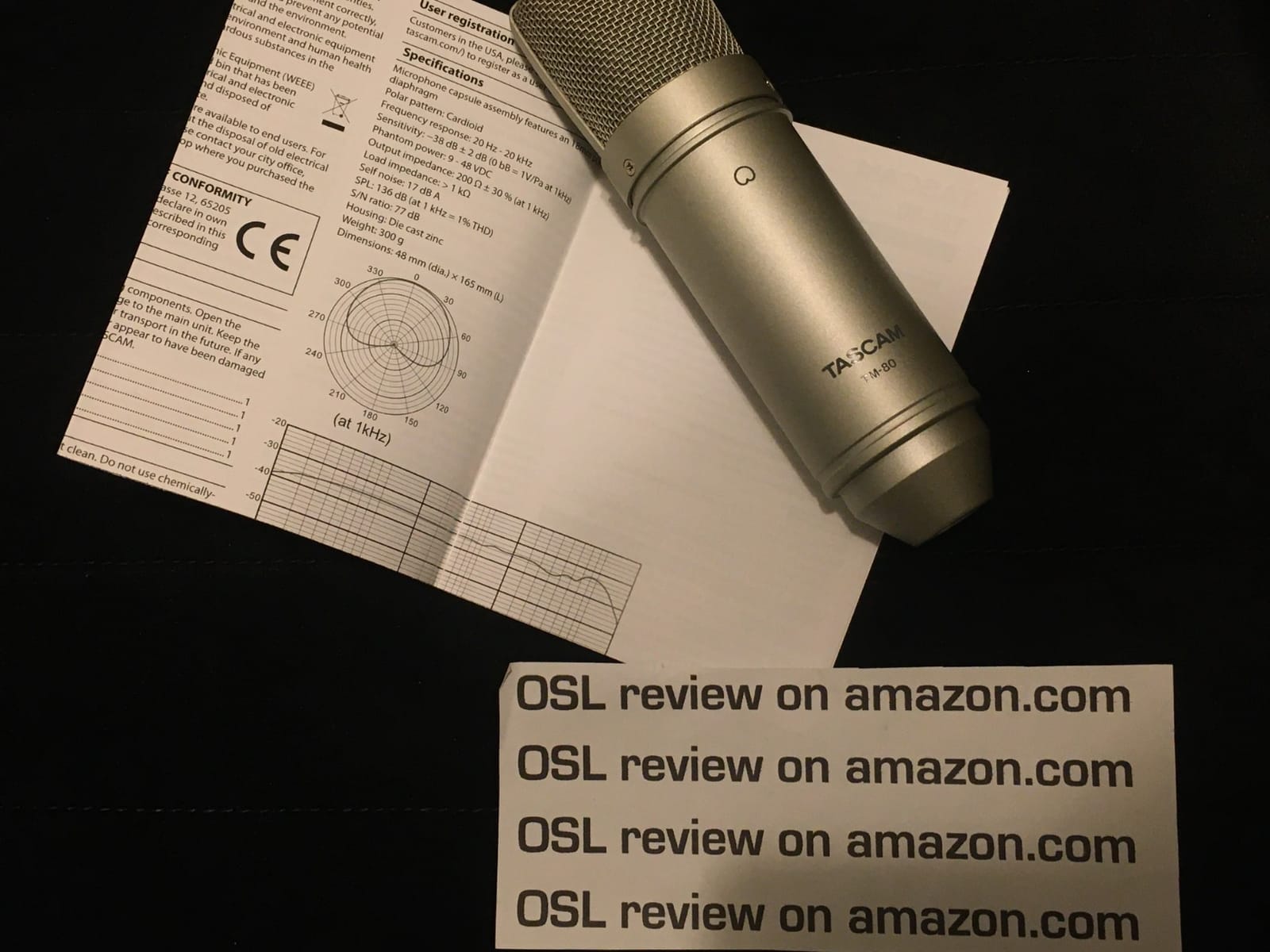 Tascam TM-80 Large Diaphagm Condenser Microphone,Silver customer photo 1