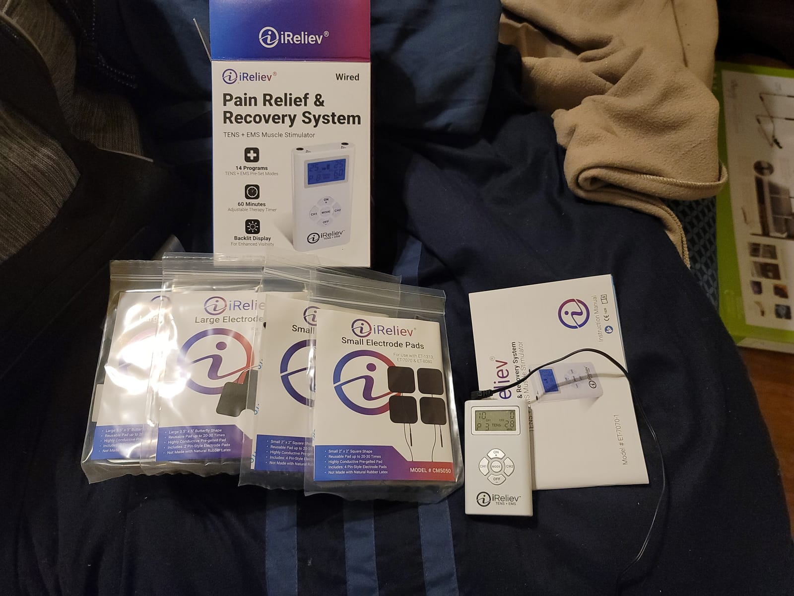 iReliev TENS + EMS Combination Unit Muscle Stimulator for Pain Relief, Arthritis, Muscle Strength - Treats Tired, Sore Muscles in Your Shoulders, Back, Ab's, Legs, Knee's, More customer photo 2