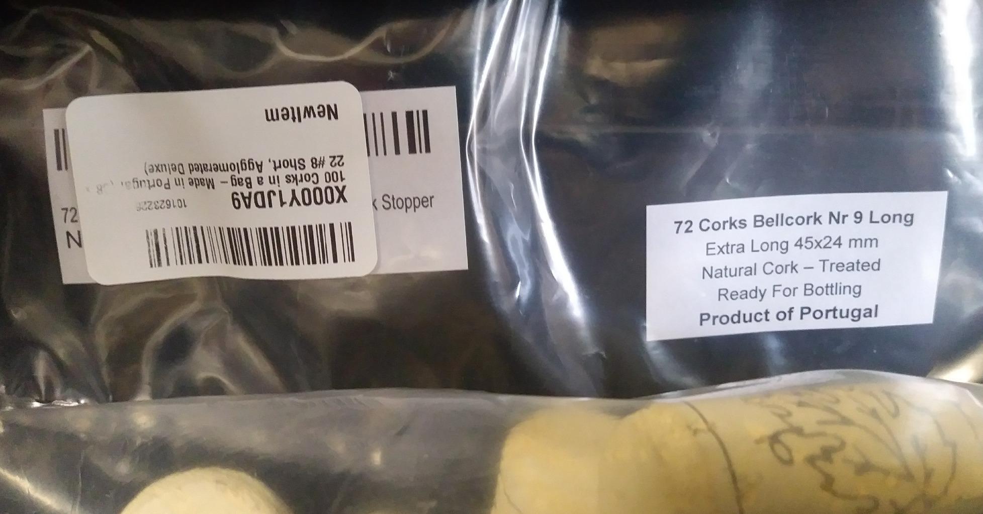 100 Corks in a Bag- Made in Portugal (38 x 22#8 Short, Agglomerated Deluxe customer photo 1