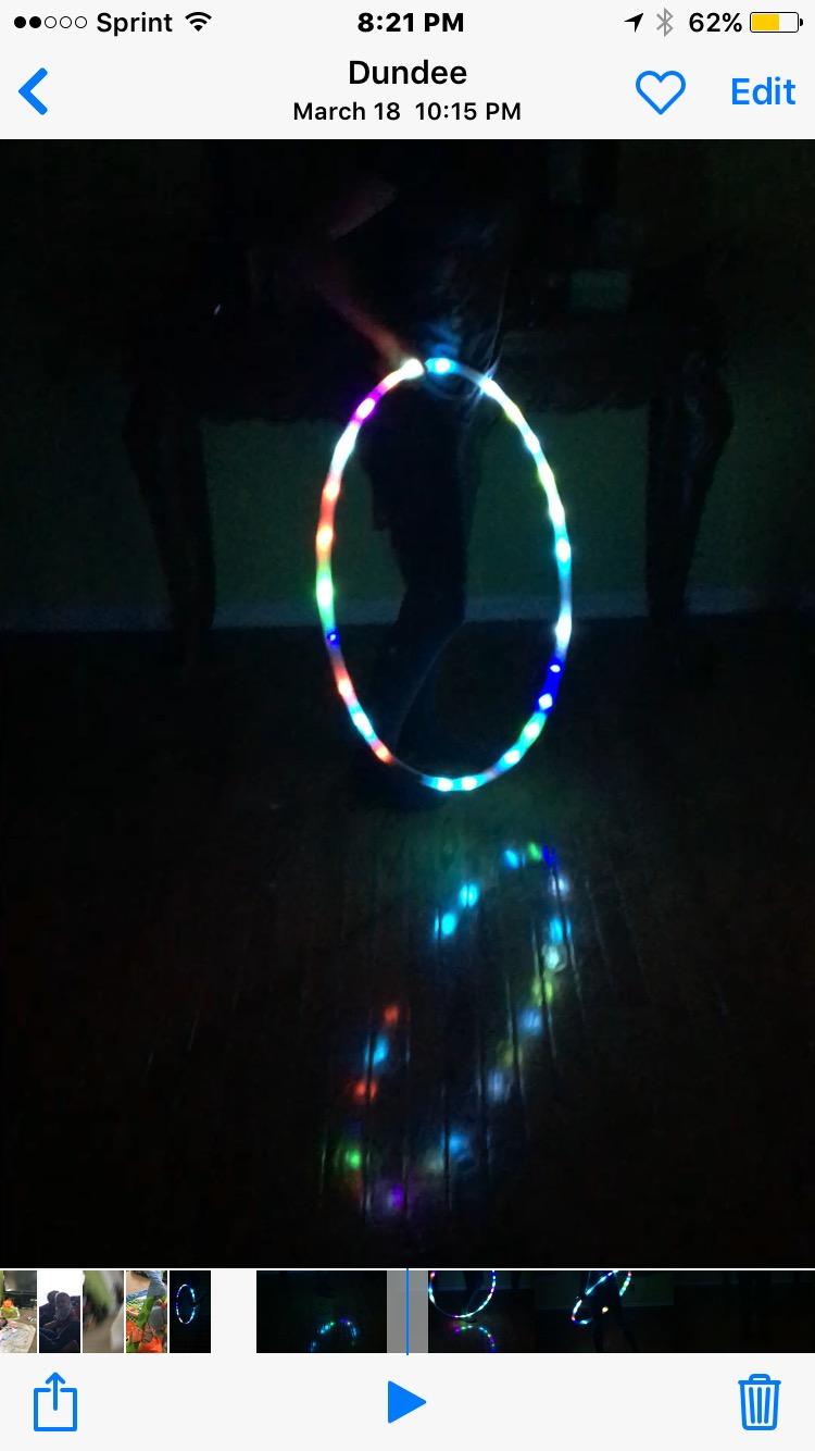 Light Up LED Hula Hoop Designed and Hand Crafted in Michigan with Beautiful Auto Strobing Rainbow Lights customer photo 1