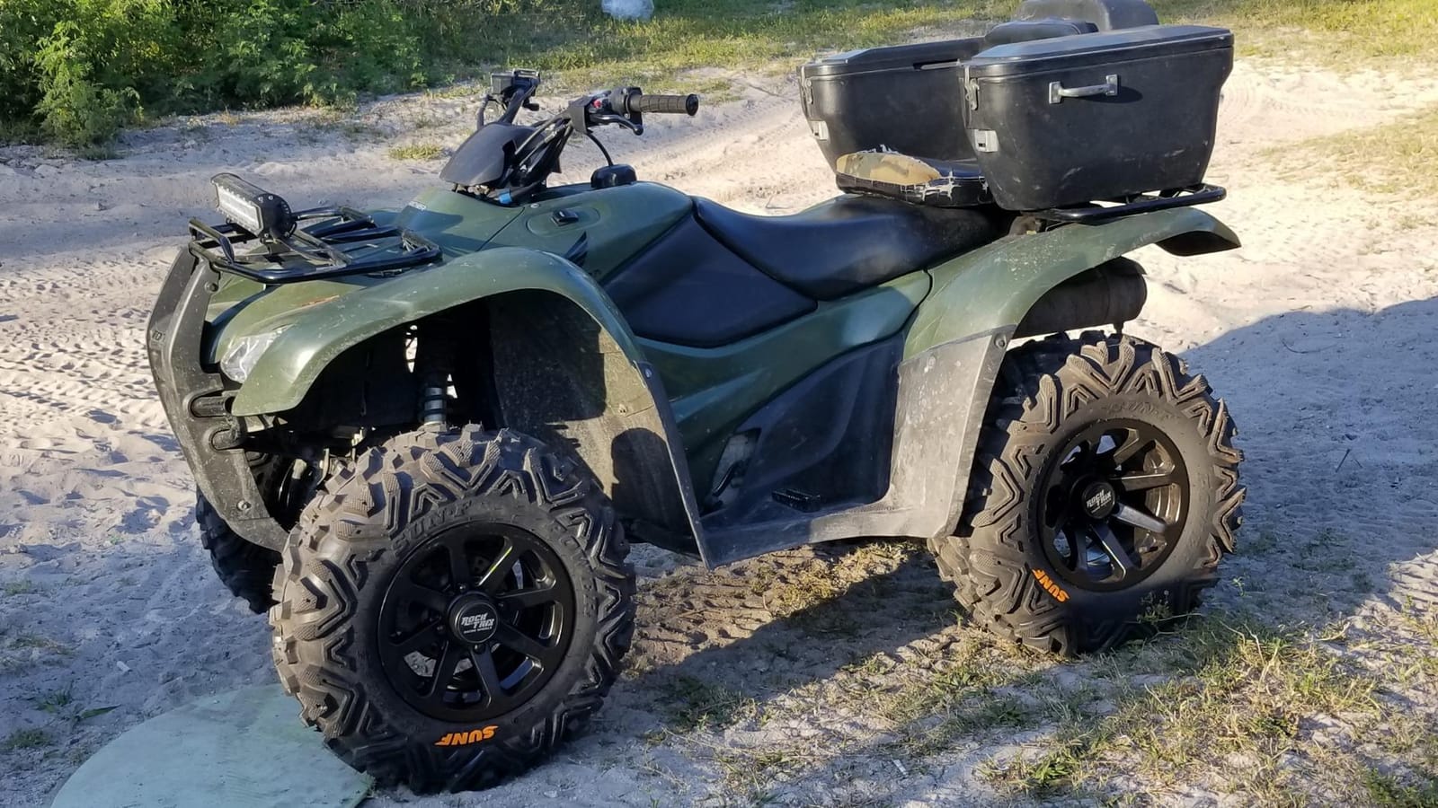RockTrix RT102 12x7 ATV Wheel 4x110 SRA Offset, Matte Black - Compatible with Honda Foreman Rubicon Rancher Suzuki customer photo 1