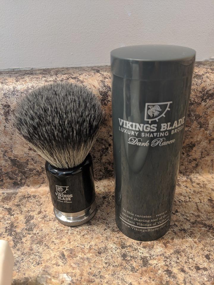 Luxury Shaving Brush for Men by VIKINGS BLADE, Ultra Heavy Acrylic & 316L Steel Handle, Super Strong Knot Backbone, Minimal Shedding, Fast Lather, Extremely Smooth & Plush on Skin (Dark Stallion) customer photo 1