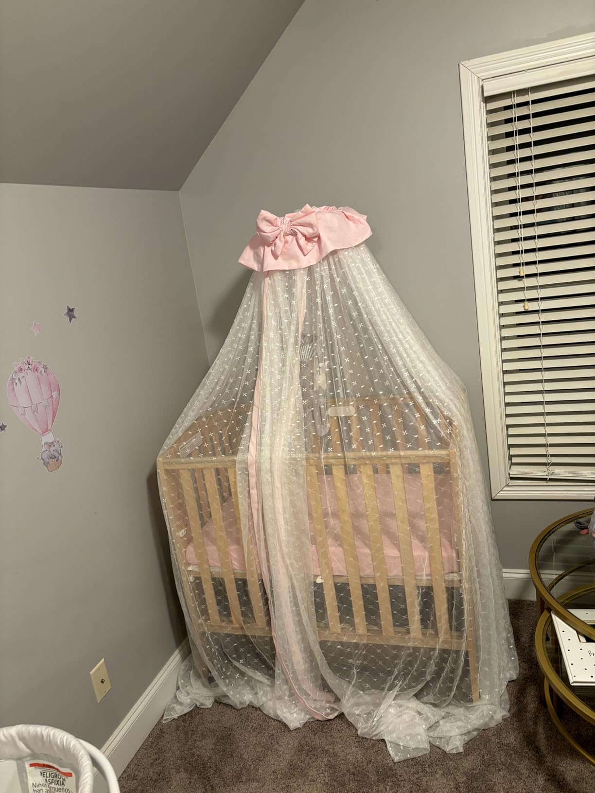 JOYLIFE Baby Net Baby Toddler Bed Crib Dome Canopy Netting (Pink) customer photo 1
