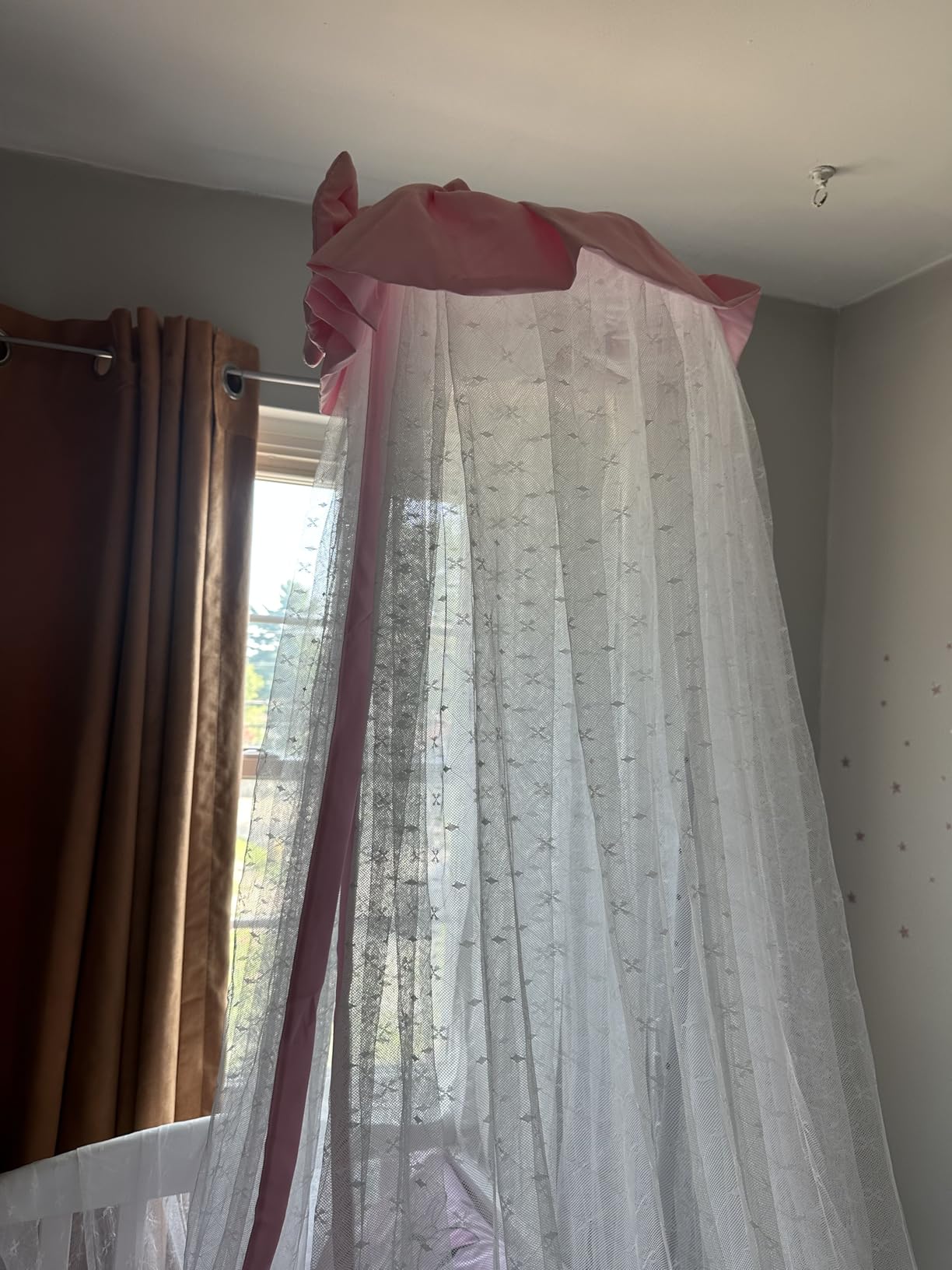 JOYLIFE Baby Net Baby Toddler Bed Crib Dome Canopy Netting (Pink) customer photo 2