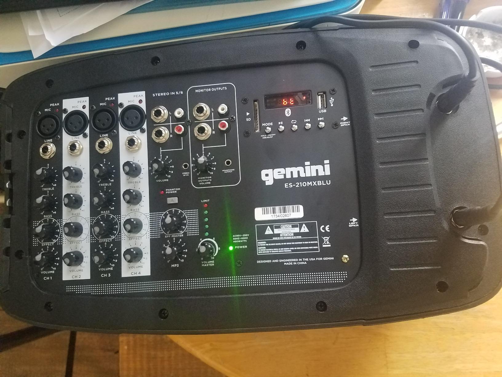 Gemini Portable PA System & Stands, Dual 10