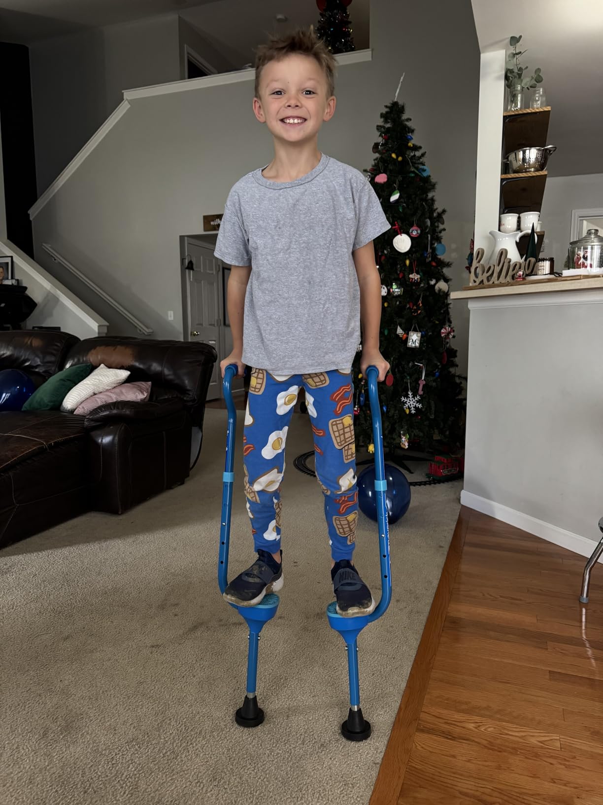Flybar Maverick Walking Stilts for Kids - 5 Adjustable Height’s, Sturdy, Easy Assembly, Wide Non-Slip Rubber Bottom Tip, Foam Grips, Outdoor Toys for Kids 5+, 190 lbs customer photo 1