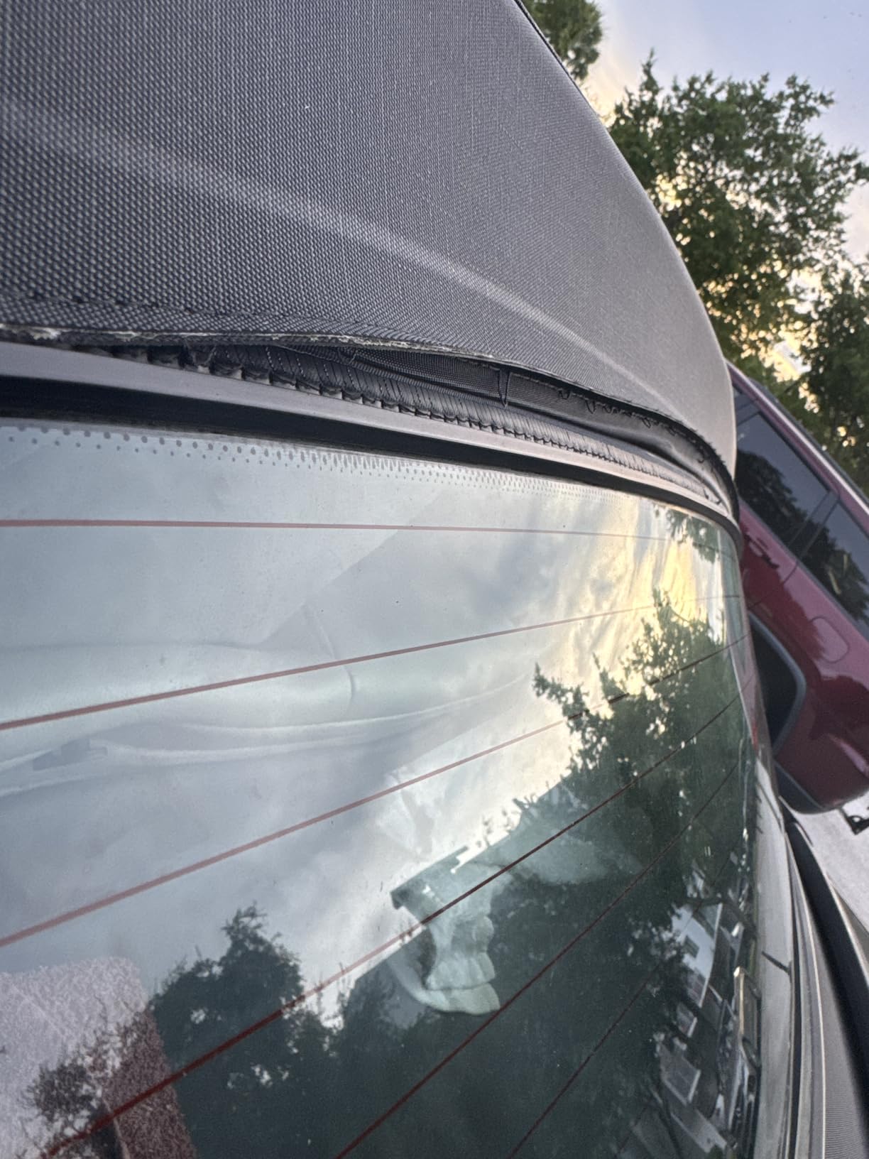 Ford Mustang Convertible Top Replacement 2005-2014, Ford Mustang Convertible Soft Top Sailcloth Vinyl, Heated Glass Window Black OEM Upgrade with DOT Approved Glass Window customer photo 1