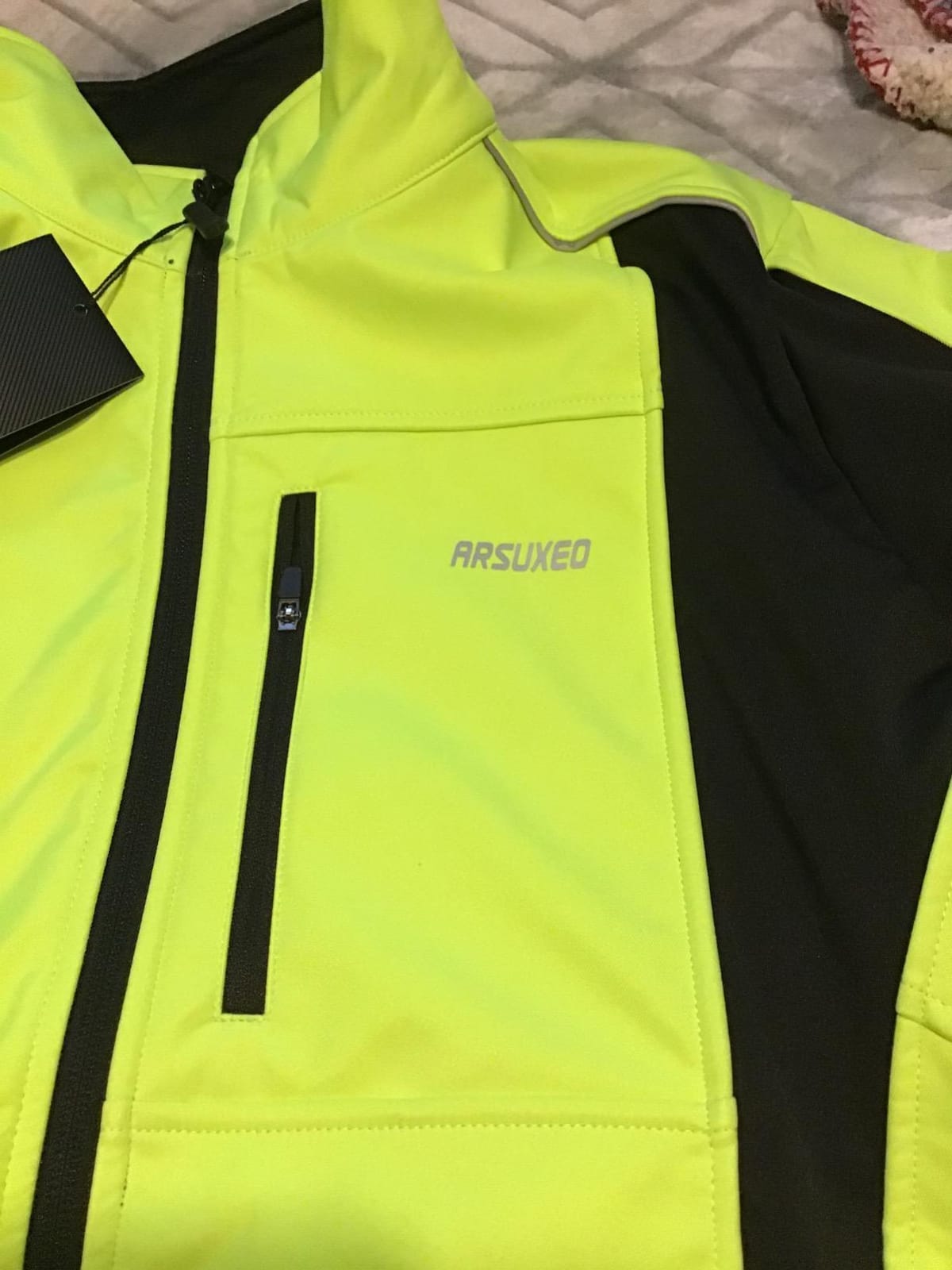 ARSUXEO Winter Warm UP Thermal Softshell Cycling Jacket Windproof Waterproof 15-k customer photo 2
