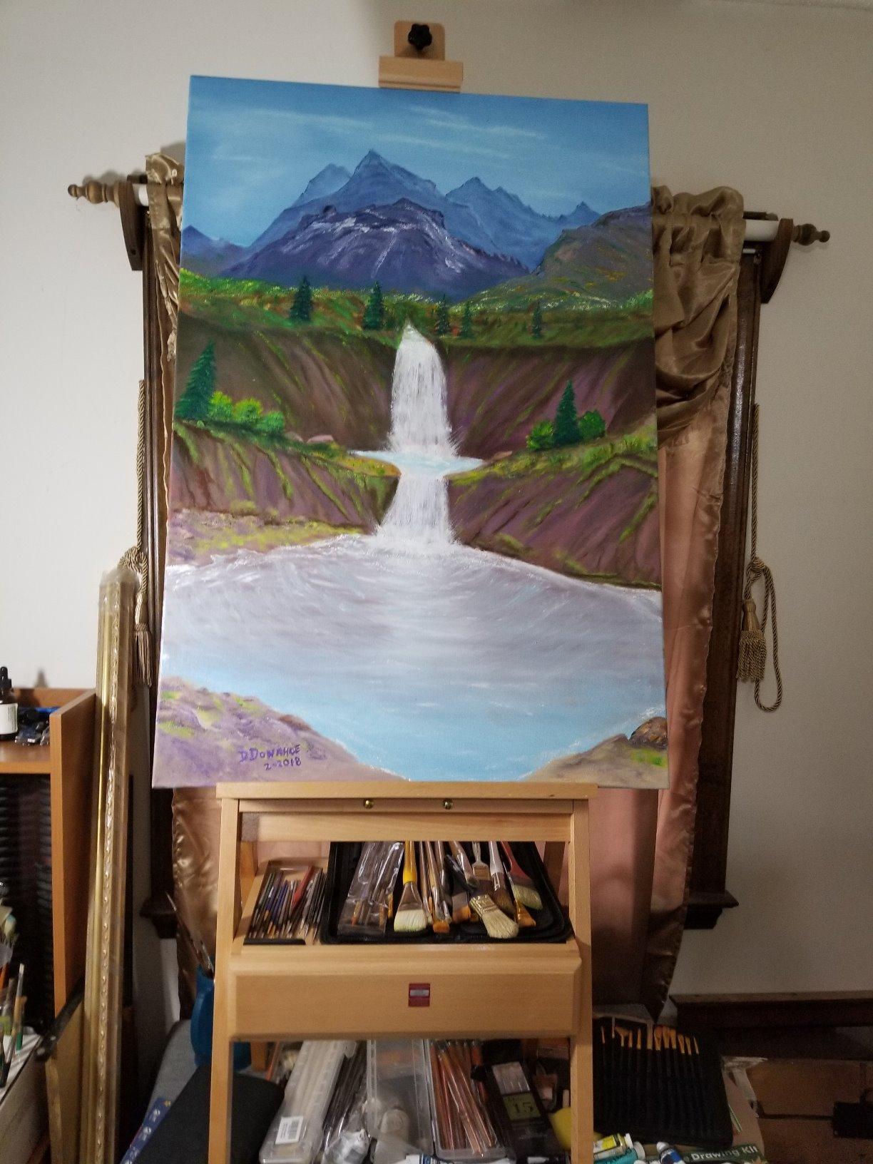 U.S. Art Supply Large Wooden H-Frame Easel with Storage Drawer & Shelf customer photo 2
