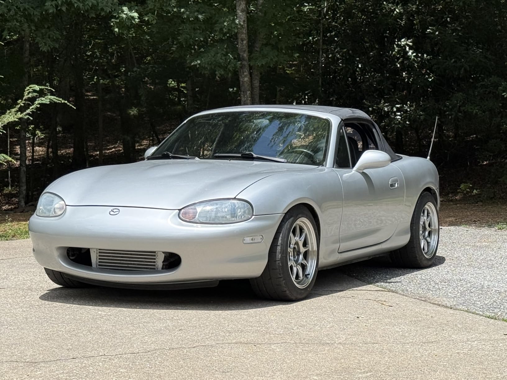 Fits Miata Soft Top Compatible With Mazda Miata Convertible Top with Clear Plastic Window - Black, Cabrio Vinyl - One-Piece fits 1989-2005 Mazda Miata Convertible Top Replacement - No Rain Rail customer photo 1