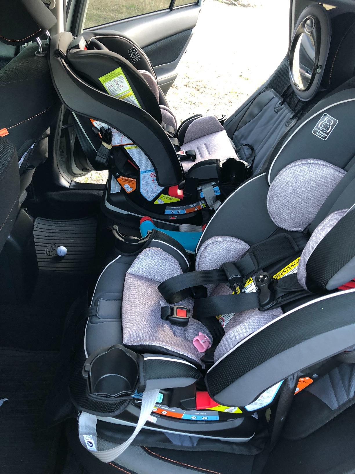 Graco SlimFit 3-in-1 Convertible Car Seat, Ultra-Space-Saving Design, Darcie, Suitable for Rear and Forward-Facing, Highback Booster Seat with 10-Position Headrest customer photo 2
