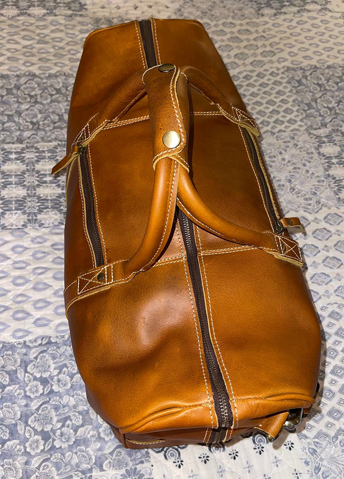 KomalC Leather Duffle Bags for Men and Women Travel Overnight Weekend sports bag holdall Gym Duffel for Men customer photo 1