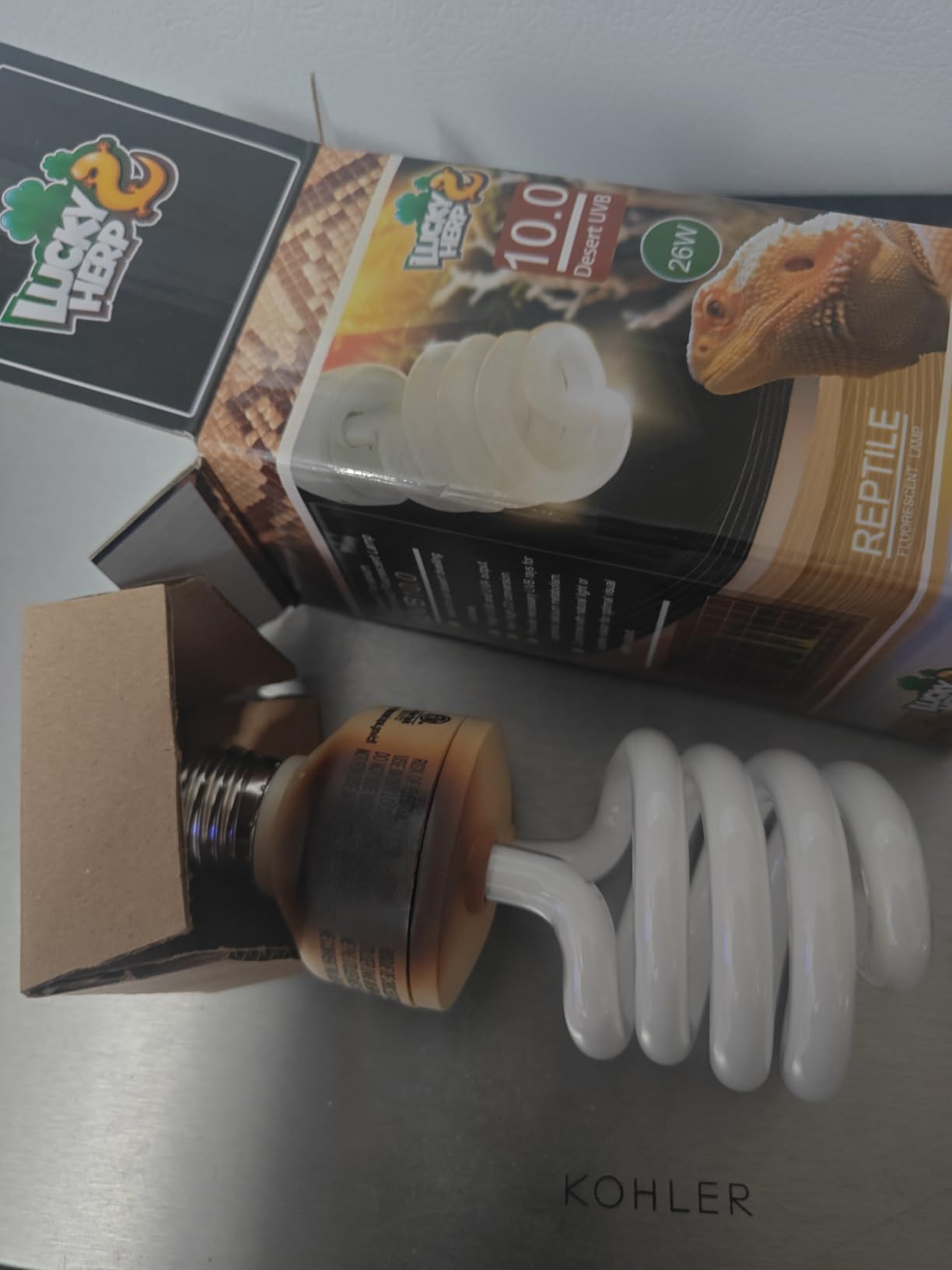 LUCKY HERP Desert UVA UVB Reptile Light Bulb 10.0 26W Compact Fluorescent Lamp customer photo 2