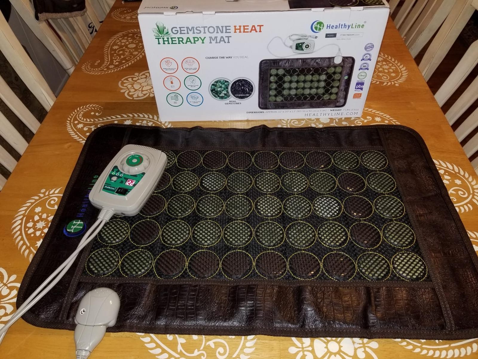 HealthyLine Mesh Heating Pad for Back, Jade & Tourmaline, 32 x 20 customer photo 1
