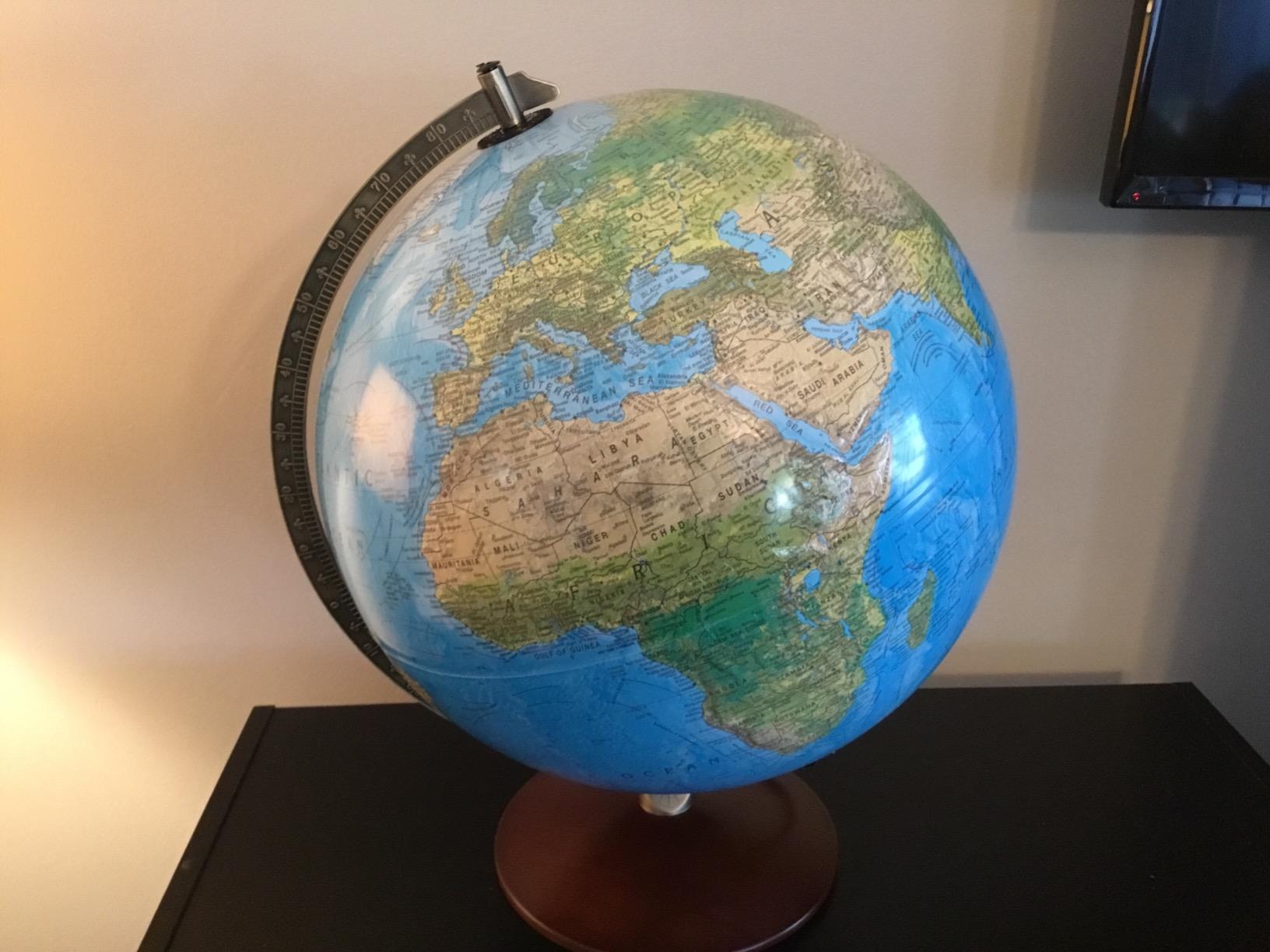 Replogle Illuminated World Globe with Stand, 12 Inch diamteter light up globe with 3-D Raised Relief Texture. Perfect for Children And Kid's Classroom and home Decor, Made In USA customer photo 1