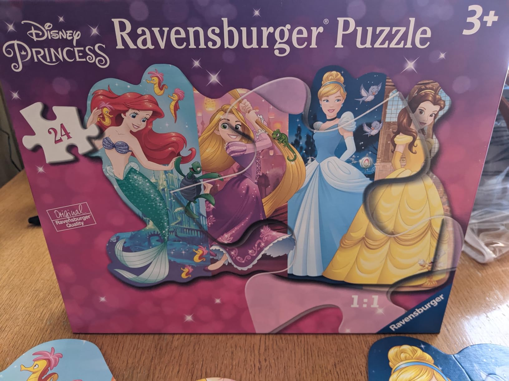 Ravensburger - Disney Pretty Princesses - 24 Piece Jigsaw Floor Puzzle - Belle, Cinderella, Ariel and Rapunzel in Bold, Bright Colors - Premium Quality - Ideal Gift - Screen-Free Fun - Children Age 3+ customer photo 2