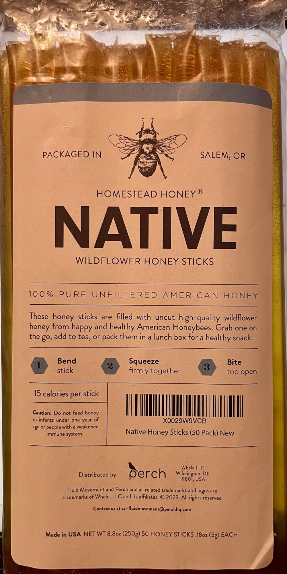 Homestead Honey Native Sticks 100 Count - Pure Wildflower - Individual Packets - Unfiltered Snack for Kids, Hiking, and Tea - Natural, No Additives customer photo 1