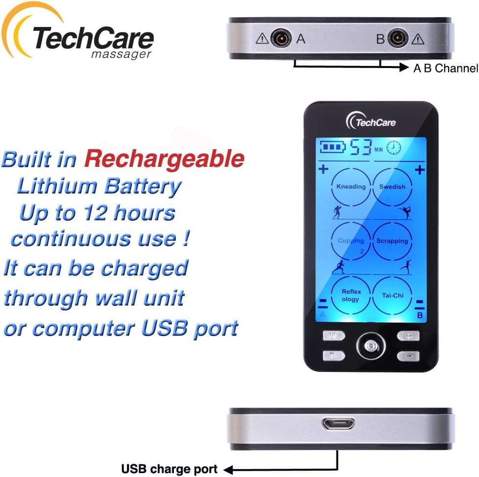 Rechargeable TENS EMS Muscle Stimulator, Dual Channel Electric Pulse Massager for Back & Neck Muscle Recovery and Pain Relief customer photo 2