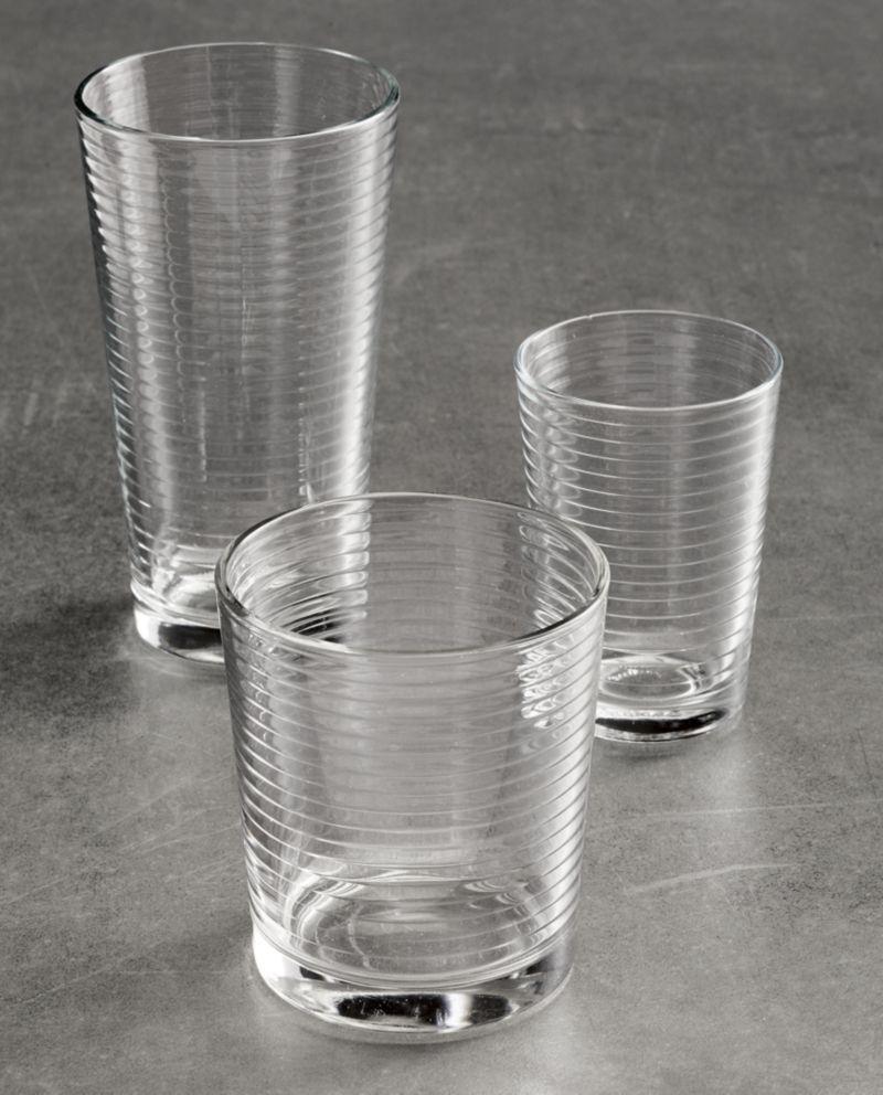 Le'raze Set of 16 Heavy Base Ribbed Durable Drinking Glasses Includes 8 Cooler Glasses (17oz) and 8 Rocks Glasses (13oz), Clear Glass Cups - Elegant Glassware Set customer photo 2
