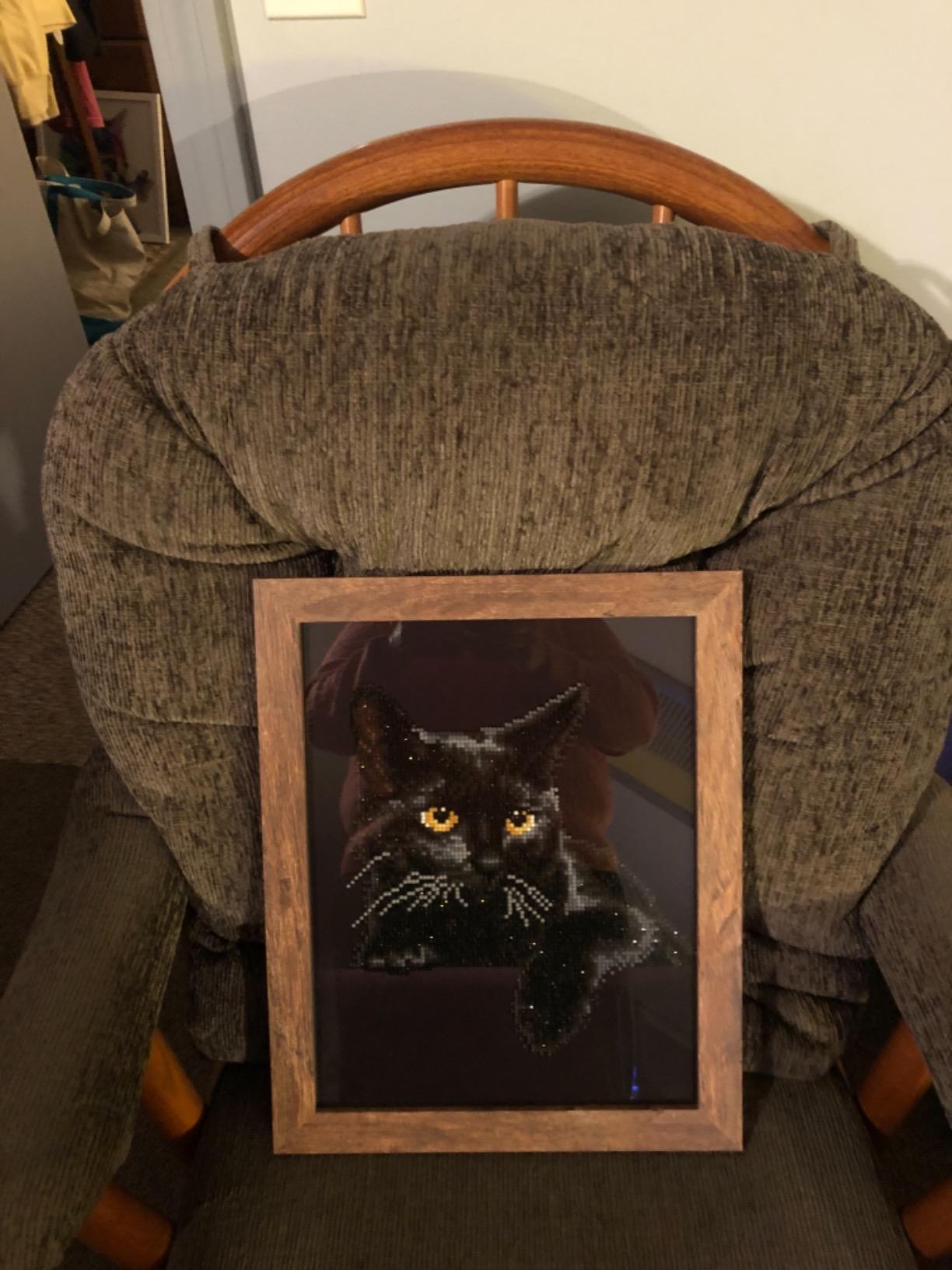 DIAMOND DOTZ Midnight Cat Diamond Painting Kit, Diamond Art Craft Set customer photo 2